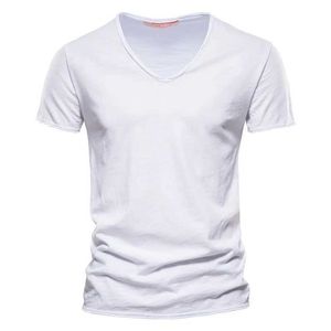 Мужские футболки летние новая 100% хлопковая футболка для мужчин V-образного вырезок. Случайные футболки с чистым цветом мужские вершины футболка с коротким рукавом для Menl2404