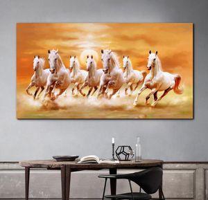 Canvas Målning Running Horse Pictures Wall Art for Living Room Home Decoration Animal Affischer and Prints No Fram9914451