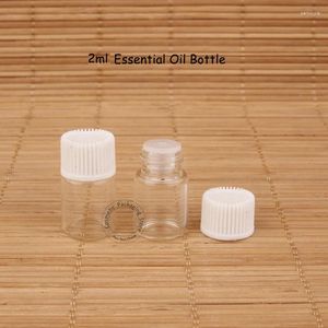 Lagerflaschen 200pcs/Lot Großhandel 2ml Mini Glass ätherische Ölflasche Parfüm kleiner Tropfenställe 1/15oz Nachfüllbares Kosmetikverpackung Jar