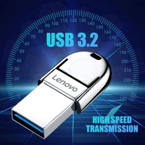 Lenovo Thumb USB Flash Drives USB 3.0 Pen Drive 128GB 2TB USB Stick High-Speed OTG Type C 2 in 1ペンドライブメタルメモリスティック