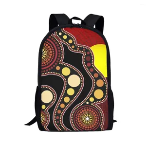 School Bags Retro Circle Dot Painting Pattern Backpack Kids Boys Girls Bag Teenager Casual Storage Travel Rucksacks