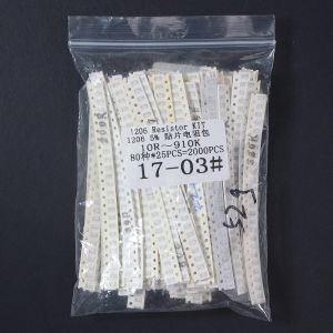 2000pcs 0805 1206 Nytt chipmotstånd blandat set, 80 värden SMD Motstånd Kit 10 Ohm ~ 910k 5% Noggrannhet10 Ohm 100 Ohm 1K 10K 10K