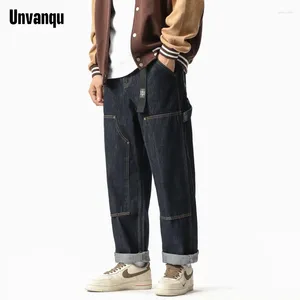 Jeans masculinos unvanqu 2024 chique harem primavera de outono de rua de rua de rua de rua de streetwear