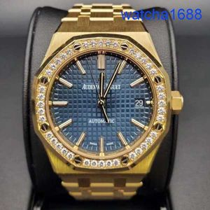 AP Tourbillon Wristwatch Royal Oak Series 15451ba Original Diamond Blue Dial Mens e feminino unissex Fashion Leisure Business Sports Machinery Watch