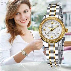 Kvinnors klockor Carnival Women Mechanical Watch Luxury rostfritt stål armband Elegant Ladies Diamond Automatic Watch Relogio Feminino 8629 240409
