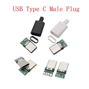 10Pcs Micro USB / Type C / USB 2.0 Type A Male Female Assembly Adapter Soldering Repair Data Charging Plug Socket USB Connectors