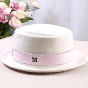 Ladies Fedora Hat Fashion 100% czysty wełniany kapelusz z wieprzowiną imprezę ślub Formalne czapki 240401