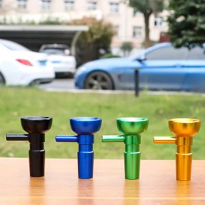 1pc 14mm Laboratory Aluminium Alloy Borosilicate Handle Funnel Bowl Chemistry Type Gadgets Hookah Accessories