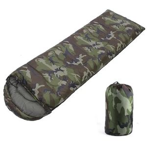 Camping de algodão de qualidade sacada de dormir15 ~ 5 graus de estilo envelope exército ou militar ou camuflagem sacos de dormir 240327