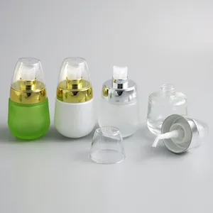 収納ボトル10 x 30mlプロモーション高品質のガラスローションボトルグリーン1オンス霜の女性化粧品ポット小さなコンテナ補充可能