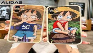 Kawaii One A Piece Luffy Anime Phone Case för iPhone XS Max XR X 7 8 11 12 Plus Pro SE 2020 Mini Candy Soft Back Cover TPU Coque A1473776