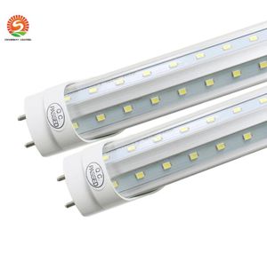 T8 LED -rörljus G13 2 PIN 8ft 6ft 5ft 4ft V Form dubbel glödlampa för svalare dörr AC85265 LED -butik Ljus garage lager LIG1008706