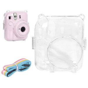 För Instaxs Mini 12 Case Transparent Crystal Cover Camera Protect Case med rem för Fujifilms Instaxs Mini12 Anti-Scratch