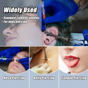 Sterile Piercing Needles Disposable I.V Catheter Tattoo Needles for Body Piercing Tool Ear Nose 14G 16G 18G 20G 22G