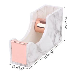 Creative Marble Desktop Adhesive Tape Dispenser Rose Gold ABS Plastic Tape Cutter Students Stationery Gifts Office Supplies