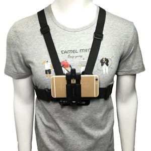 Kameror Universal Cell Phone Chest Mount Harness Strap Holder Mobiltelefonklipp för smartphone POV Video utomhus gopro sjcam yi skytte