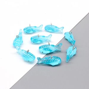 10pcs/pack Cute 3D Small Shark Resin Charms Lovely Ocean Marine Animals Pendant For Earring Necklace DIY Jewelry Make