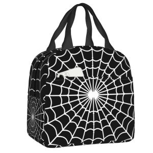 Spider Web Lunch Bag Women LOPER Izolowane termicznie pudełko na lunch dla studentów w szkole piknik