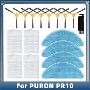 Compatible For PURON PR10 Robot Vacuum Cleaner Spare Parts Accessories Side Brush Hepa Filter Mop Rag Cloth