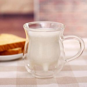 Mugs Coffee Cup Cute Mug Glass 300ml Milk Double Layer Heat-resistant Water Juice