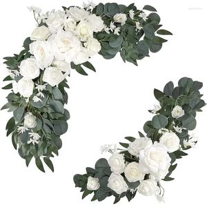 Decorative Flowers Artificial Flower Swag Wedding Arch Decor 2pcs Rose Arrangements For Reception Backdrop Welcome Sign