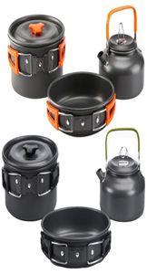 Camp Kitchen Picknick Camping Kochgeschirr ultraleichte tragbare Wasserkocher -Pan -Topf -Reise Aluminium Kochkits Utensilien Hikin6093137