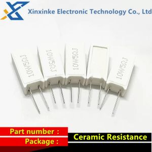 5pcs 10W Resistor de cerâmica 5% Resistência vertical de cimento 10W150R 0,1r 0,2r 0,22r 0,33r 0,5 ohm 1k 2k 3k 20k 1r 2r 10r 100r 300r 300r