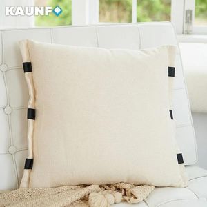 Pillow KAUNFO European Style White Grey Covers Squared Cover Modern Sofa Cases Home Decor 45x45cm 1PC