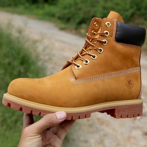 Boots New Work Boots Men's Comfy Fashion Shoes Classic Outdoor Leather Casual Boots Men Basic Boots Waterproof Yellow Boots