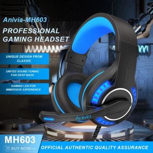 Professional Led Light Video Game Headphones With Microphone For Computer PS4 PS5 Xbox Bass Stereo PC Gaming Headset Gifts