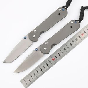 1Pcs New CK High End Pocket Folding Knife D2 Stone Wash Blade TC4 Titanium Alloy Handle Ball Bearing Outdoor EDC Folder Knives with Original Box 21st Anniversary