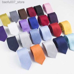 Neck Ties 6cm solid color fine twill factory square straight fit group student handmade business tieQ
