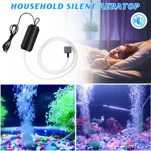 USB Aquarium Air Pump med luftsten och silikonrörsenergibesparande syrepump för akvariumfiske luftkompressor luftare