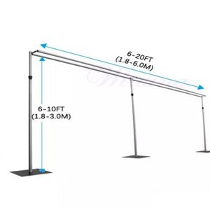 Decoração de festa x6m Double Doubled Hanger Cenário de cenário com hastes expansíveis quadro de cano de aço inoxidável ajustável adereços Drop del Dhtrg