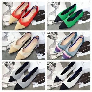 New top Luxury Flat bottomed pointed ballet soft soled knitted maternity womens boat shoe casual and comfortable size 35-41