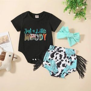 Kleidungssets Baby Girls Sommer -Outfit schwarz