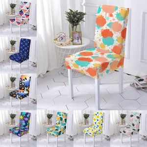 Крышка стулья Cartoon Print Cover Elastic Slipcovers для столовой вечеринки El Kitchen Etchen Patter