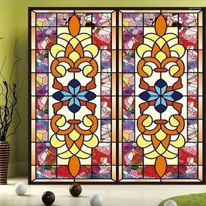 Window Stickers Opaque Cover Film Custom Size Static Cling Window-Privacy-Protaction Christian Church Stained Glass Decor 50cmx100cm