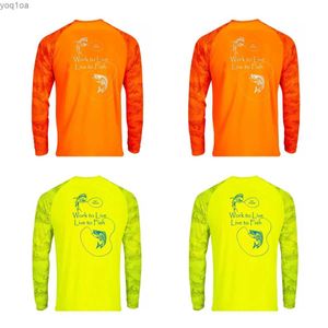 Herrjackor fiske skjorta orange långärmad sommar hoodie snabb torkande jacka andas klänning camisa pesca jersey upf 50+sportkläder fiske2404