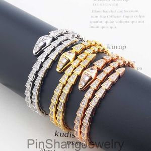 silver gold diamond snake bangle bracelets for women men charm infinity tennis cuff bracelets Luxury designer jewelry Fashion Party Wedding gifts Birthday couple