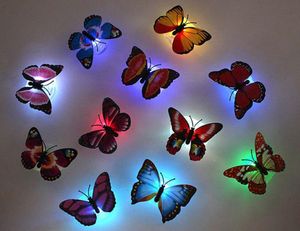 Decoração criativa cor aleatória cor aleatória colorida luminosa led borboleta