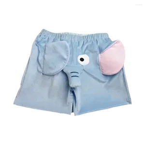 Mäns sömnkläder män lounge byxor 3d tecknad elefant dekor par pajama shorts mjuk andas unisex sommar hemkläder för komfort