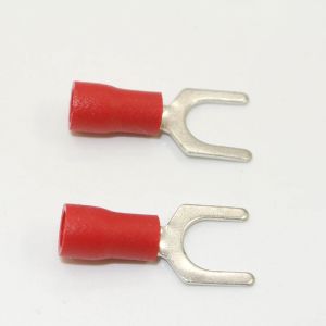 50PCS SV1.25-4 SV1.25-5 SV1.25-6 SV1.25-3 Red Terminal Cable Wire Connector Insulated Fork Spade Crimp Connector