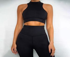 Mulheres 2 peças O treino de ioga define tampos de colheita de zíper esportiva acolchoados e ginástica push up leggings ternos de esportes feminino Women039s RUSTES S7476833