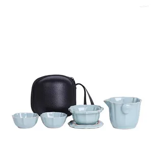 Teaware Sets Mini Travel Ceramic Tea Pot Set Chinese Teapot 1 2 Cups Porcelain Teacups With Infuser Portable Bag