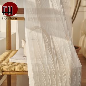 Broda Tekstura Tiul Kurtyny do salonu luksusowe zmięte białe zasłony do sypialni balkon dekoracyjny rozmiar niestandardowy