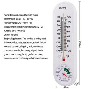 Wall Hanging Thermometer Humidity Meter Home Garden Planting Temperature Monitor