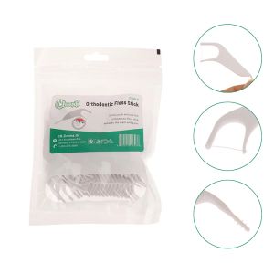 50pcs/saco ortodontia fio dental com fio de linhagem super plana Limpeza dentária Palnto de dente de dente de dente