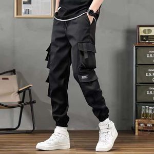 Spring and Summer Work Pants for Men with Multiple Pockets and Leggings, Loose and Versatile, Trendy Oversized Wear-resistant Student Casual Pants