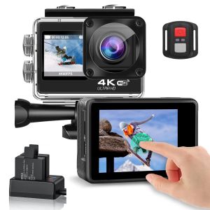 Kameralar Waywalkers Action Camera 4K 60 FPS Uzaktan kumandalı su geçirmez Web Kamera Sürücü Kaydedici Spor Kask Cam